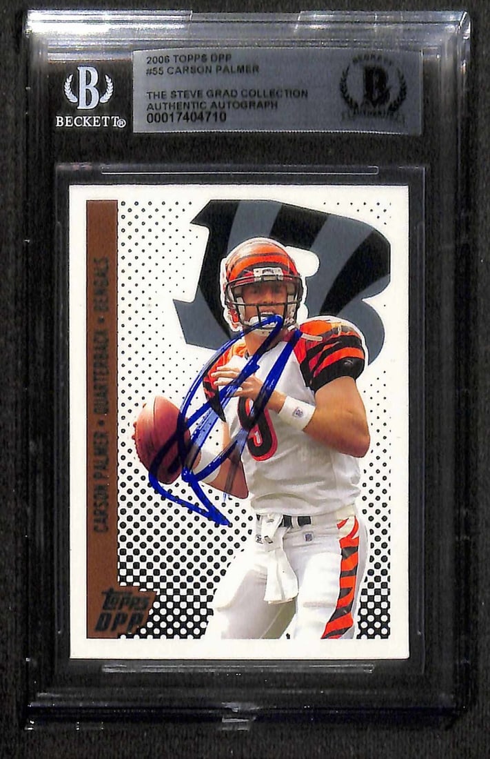 Beckett Authenticated Carson Palmer Auto 2006 Topps Draft Picks Prospects #55 Card (1 of 1)
