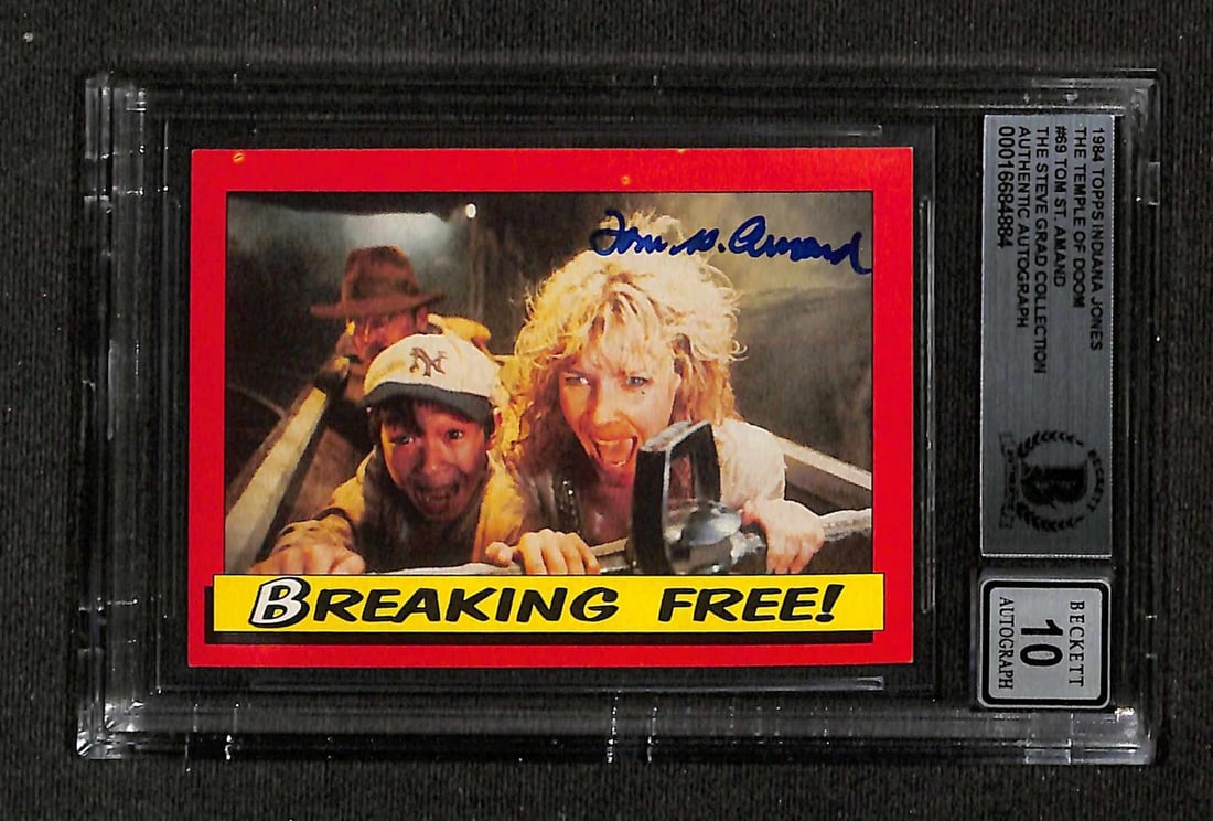 1984 Topps Indiana Jones Temple of Doom #69 Tom St. Amand Signed Card BAS 10 (1 of 1)