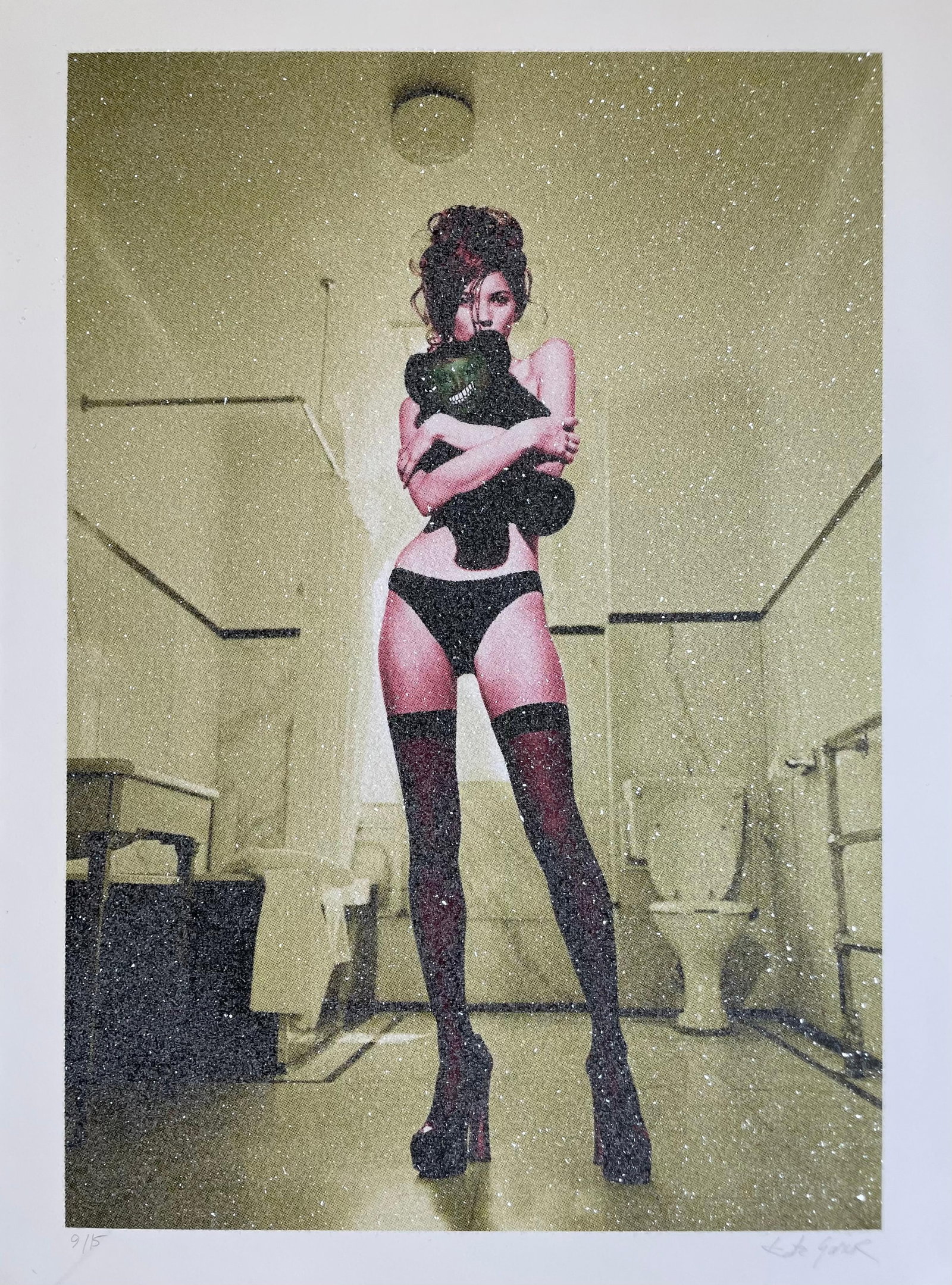 Kate Garner Kate Moss DD yellow photo 25.5 x 19 in edition 9/15: Kate Garner Kate Moss DD yellow photo 25.5 x 19 in edition 9/15 Limited edition contemporary photograph from Kate Garner's 1990 Hear no Speak no See no Evil series, featuring a young Kate Moss during 