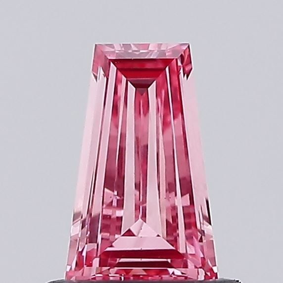 Loose Diamond - TAPERED BAGUETTE 0.2ct Fancy Vivid Pink VVS2: Loose Diamond - TAPERED BAGUETTE 0.2ct Fancy Vivid Pink VVS2 Source: This is a real non-mined Diamond that has been grown in a lab Shape: TAPERED BAGUETTE Carats: 0.2 Color: Fancy Vivid Pink Certifica
