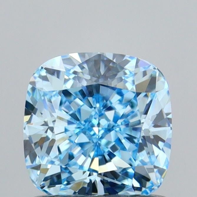 Loose Diamond - CUSHION MODIFIED 0.91ct Fancy Vivid Blue VVS2: Loose Diamond - CUSHION MODIFIED 0.91ct Fancy Vivid Blue VVS2 Source: This is a real non-mined Diamond that has been grown in a lab Shape: CUSHION MODIFIED Carats: 0.91 Color: Fancy Vivid Blue Certifi
