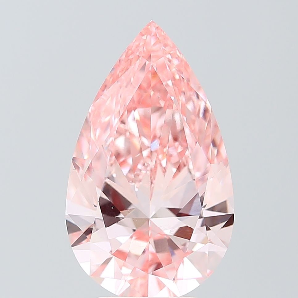Loose Diamond - PEAR 5.01ct Fancy Vivid Pink VS1: Loose Diamond - PEAR 5.01ct Fancy Vivid Pink VS1 Source: This is a real non-mined Diamond that has been grown in a lab Shape: PEAR Carats: 5.01 Color: Fancy Vivid Pink Certification: IGI Video: