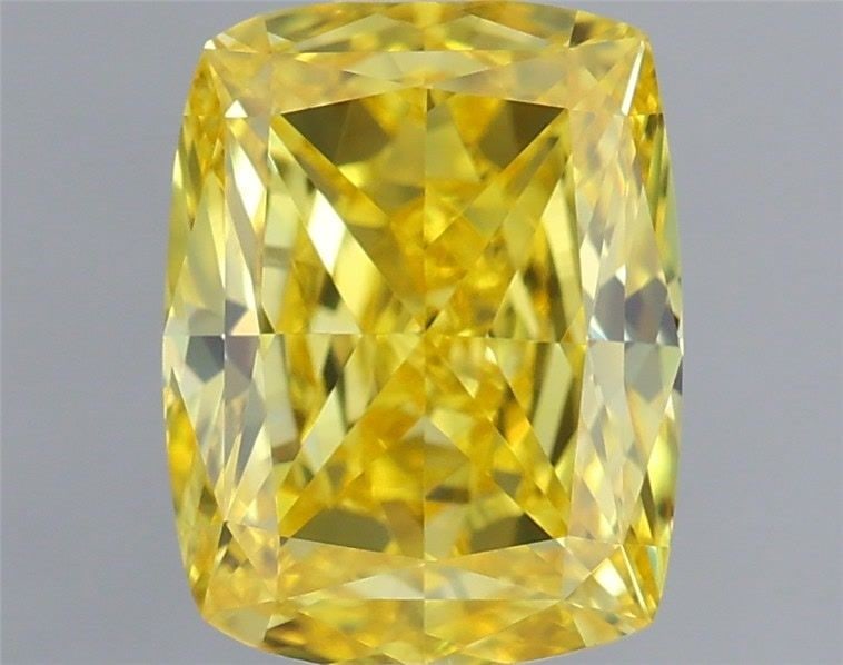 Loose Diamond - CUSHION MODIFIED 1.52ct Fancy Vivid Yellow VVS2: Loose Diamond - CUSHION MODIFIED 1.52ct Fancy Vivid Yellow VVS2 Source: This is a real non-mined Diamond that has been grown in a lab Shape: CUSHION MODIFIED Carats: 1.52 Color: Fancy Vivid Yellow Cer
