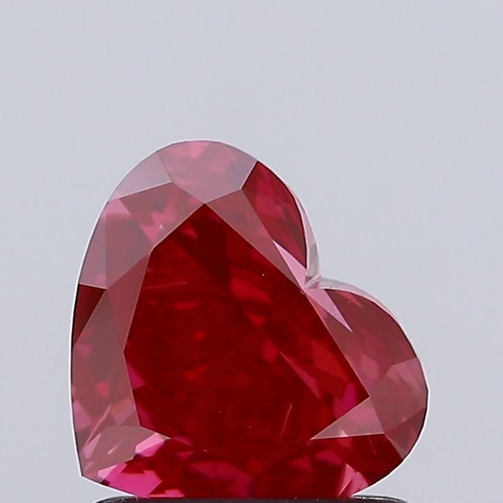 Loose Diamond - HEART 1.06ct Fancy Vivid Red VS1: Loose Diamond - HEART 1.06ct Fancy Vivid Red VS1 Source: This is a real non-mined Diamond that has been grown in a lab Shape: HEART Carats: 1.06 Color: Fancy Vivid Red Certification: NONE Video: