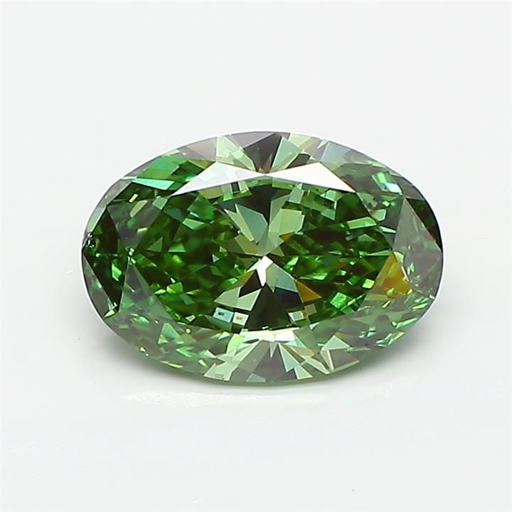 Loose Diamond - OVAL 1.76ct Fancy Vivid Green VS2: Loose Diamond - OVAL 1.76ct Fancy Vivid Green VS2 Source: This is a real non-mined Diamond that has been grown in a lab Shape: OVAL Carats: 1.76 Color: Fancy Vivid Green Certification: IGI Video: