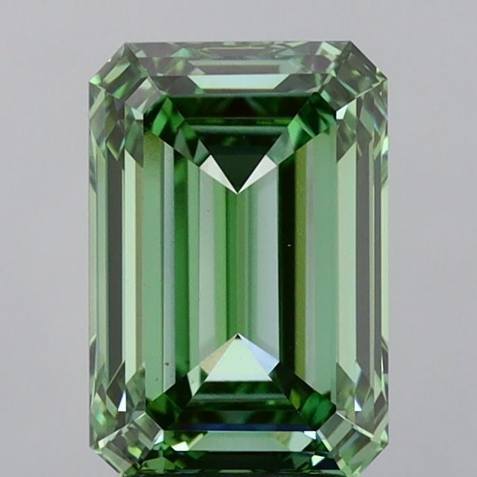 Loose Diamond - EMERALD 3.42ct Fancy Vivid Green VS1: Loose Diamond - EMERALD 3.42ct Fancy Vivid Green VS1 Source: This is a real non-mined Diamond that has been grown in a lab Shape: EMERALD Carats: 3.42 Color: Fancy Vivid Green Certification: IGI Video