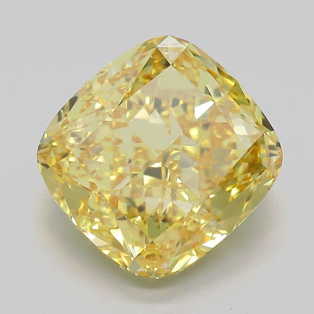 Loose Diamond - CUSHION MODIFIED 10.01ct Fancy Vivid Yellow VS2: Loose Diamond - CUSHION MODIFIED 10.01ct Fancy Vivid Yellow VS2 Source: This is a real non-mined Diamond that has been grown in a lab Shape: CUSHION MODIFIED Carats: 10.01 Color: Fancy Vivid Yellow Ce