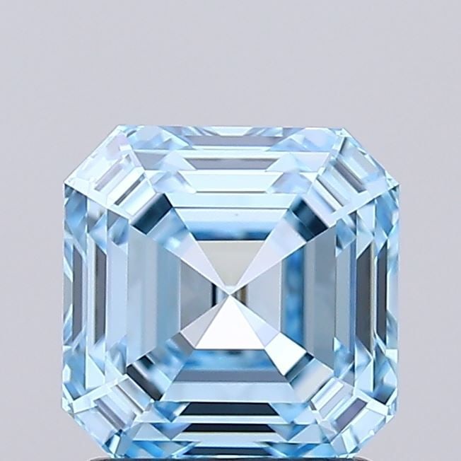 Loose Diamond - ASSCHER 1.67ct Fancy Vivid Blue VVS1: Loose Diamond - ASSCHER 1.67ct Fancy Vivid Blue VVS1 Source: This is a real non-mined Diamond that has been grown in a lab Shape: ASSCHER Carats: 1.67 Color: Fancy Vivid Blue Certification: IGI Video: