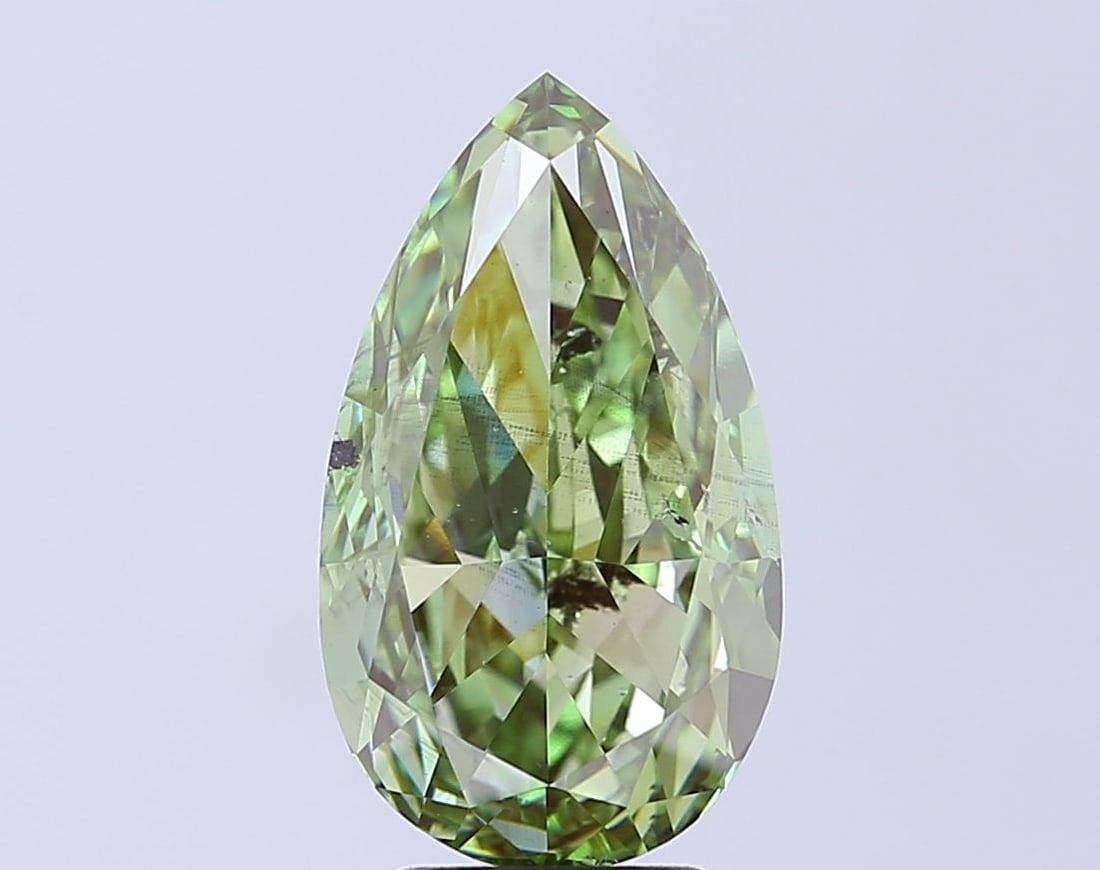Loose Diamond - PEAR 5.0ct Fancy Vivid Green SI1: Loose Diamond - PEAR 5.0ct Fancy Vivid Green SI1 Source: This is a real non-mined Diamond that has been grown in a lab Shape: PEAR Carats: 5.0 Color: Fancy Vivid Green Certification: NONE Video: