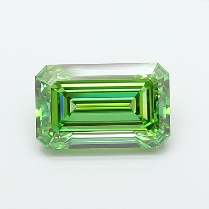 Loose Diamond - EMERALD 5.02ct Fancy Vivid Green VS1: Loose Diamond - EMERALD 5.02ct Fancy Vivid Green VS1 Source: This is a real non-mined Diamond that has been grown in a lab Shape: EMERALD Carats: 5.02 Color: Fancy Vivid Green Certification: IGI