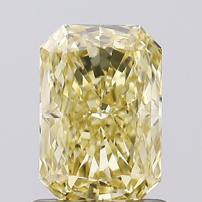 Loose Diamond - RADIANT 1.09ct Fancy Yellow VVS2: Loose Diamond - RADIANT 1.09ct Fancy Yellow VVS2 Source: This is a real non-mined Diamond that has been grown in a lab Shape: RADIANT Carats: 1.09 Color: Fancy Yellow Certification: IGI Video: Video
