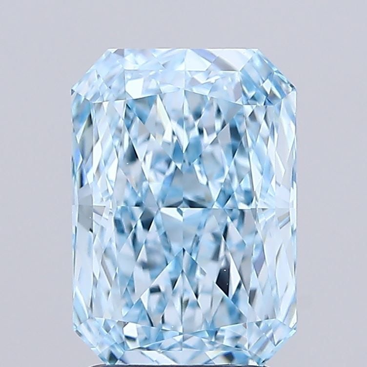 Loose Diamond - RADIANT 2.52ct Fancy Vivid Blue VVS2: Loose Diamond - RADIANT 2.52ct Fancy Vivid Blue VVS2 Source: This is a real non-mined Diamond that has been grown in a lab Shape: RADIANT Carats: 2.52 Color: Fancy Vivid Blue Certification: IGI Video: