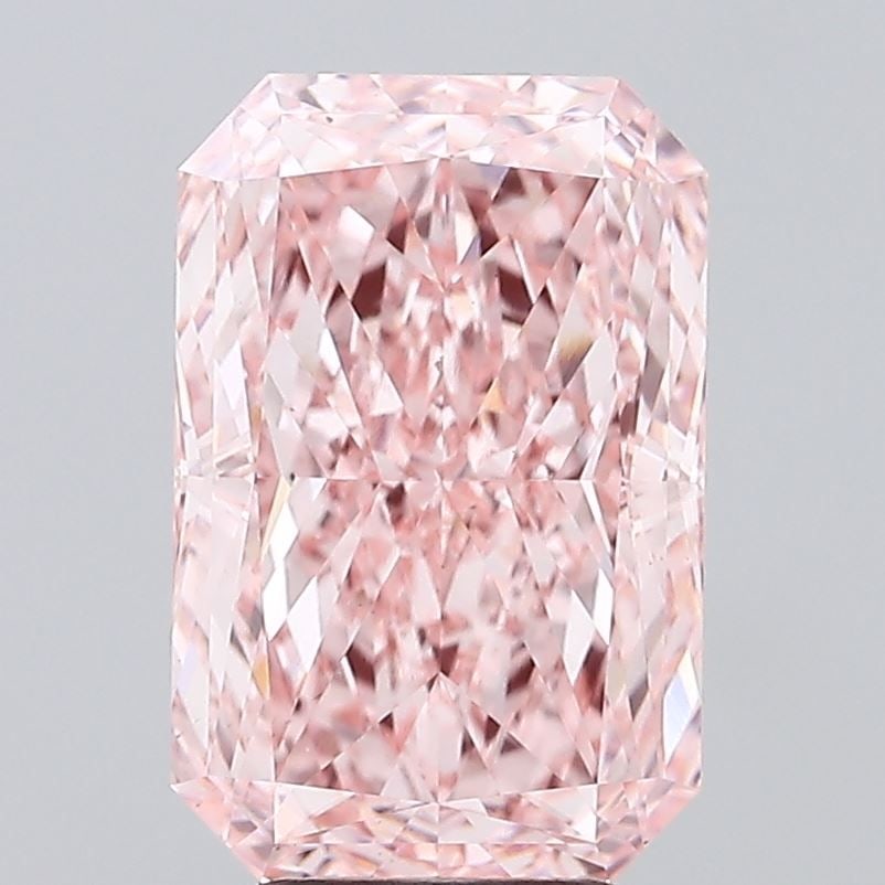 Loose Diamond - RADIANT 5.78ct Fancy Vivid Pink VS1: Loose Diamond - RADIANT 5.78ct Fancy Vivid Pink VS1 Source: This is a real non-mined Diamond that has been grown in a lab Shape: RADIANT Carats: 5.78 Color: Fancy Vivid Pink Certification: IGI Video: