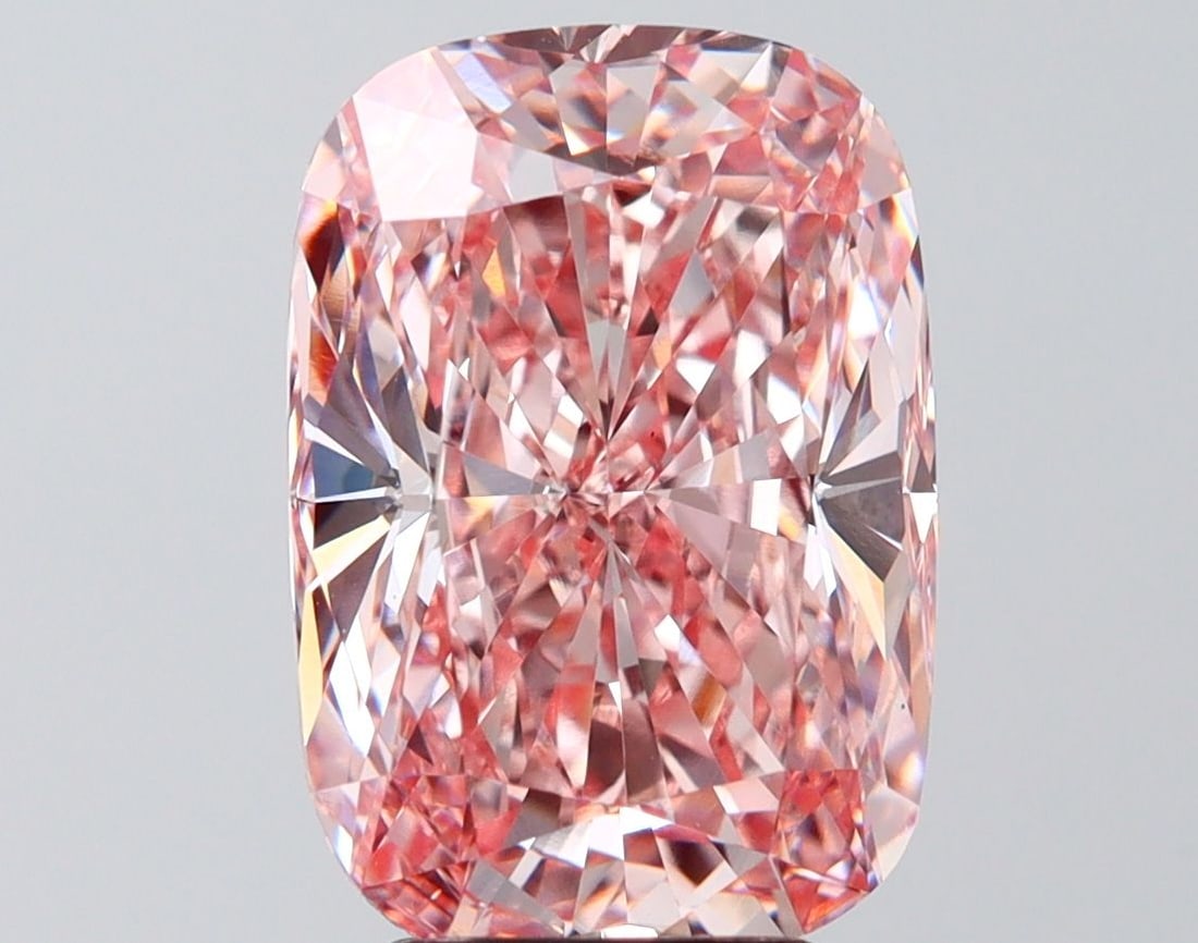 Loose Diamond - CUSHION MODIFIED 5.08ct Fancy Intense Pink VS1: Loose Diamond - CUSHION MODIFIED 5.08ct Fancy Intense Pink VS1 Source: This is a real non-mined Diamond that has been grown in a lab Shape: CUSHION MODIFIED Carats: 5.08 Color: Fancy Intense Pink Cert