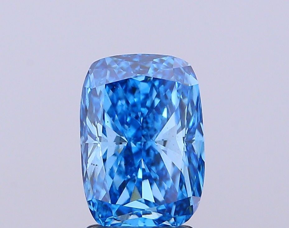 Loose Diamond - CUSHION MODIFIED 2.0ct Fancy Vivid Blue SI1: Loose Diamond - CUSHION MODIFIED 2.0ct Fancy Vivid Blue SI1 Source: This is a real non-mined Diamond that has been grown in a lab Shape: CUSHION MODIFIED Carats: 2.0 Color: Fancy Vivid Blue
