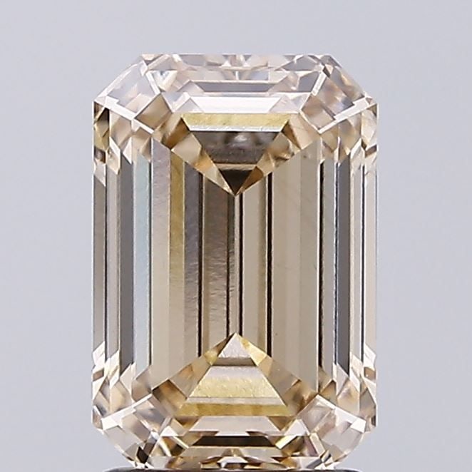 Loose Diamond - EMERALD 2.18ct Fancy Light Brown VS1: Loose Diamond - EMERALD 2.18ct Fancy Light Brown VS1 Source: This is a real non-mined Diamond that has been grown in a lab Shape: EMERALD Carats: 2.18 Color: Fancy Light Brown Certification: IGI Video