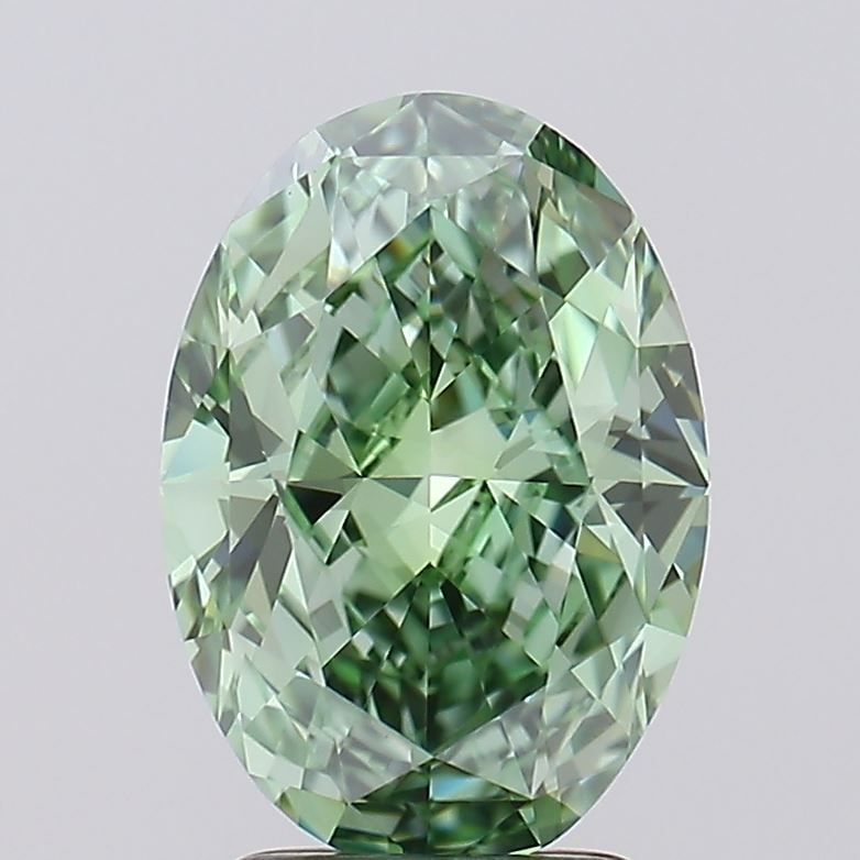 Loose Diamond - OVAL 3.11ct Fancy Vivid Green VVS2: Loose Diamond - OVAL 3.11ct Fancy Vivid Green VVS2 Source: This is a real non-mined Diamond that has been grown in a lab Shape: OVAL Carats: 3.11 Color: Fancy Vivid Green Certification: IGI Video: