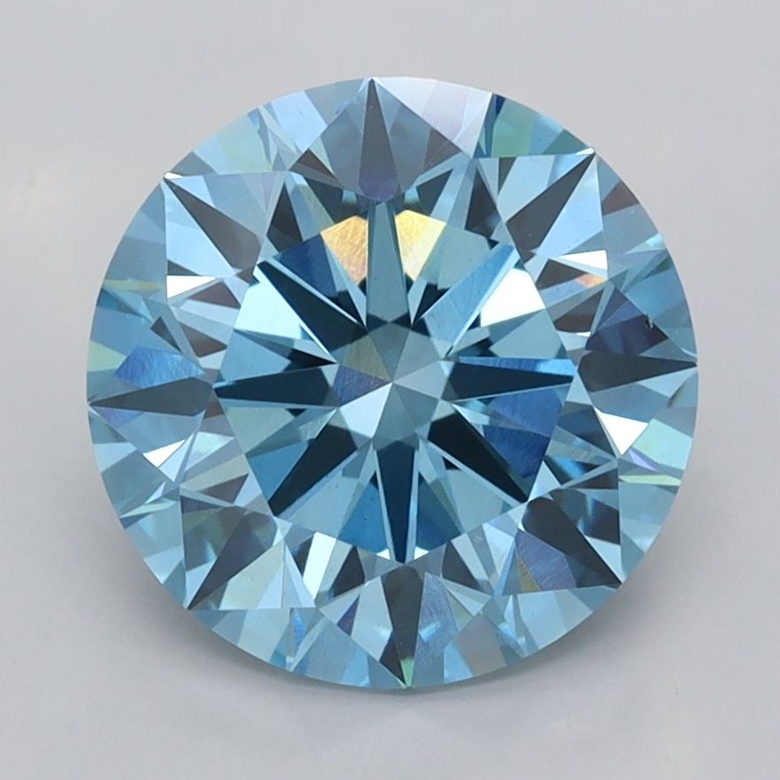 Ideal Loose Diamond - ROUND 3.03ct Fancy Vivid Blue VS1: Ideal Loose Diamond - ROUND 3.03ct Fancy Vivid Blue VS1 Source: This is a real non-mined Diamond that has been grown in a lab Shape: ROUND Carats: 3.03 Color: Fancy Vivid Blue Certification: IGI