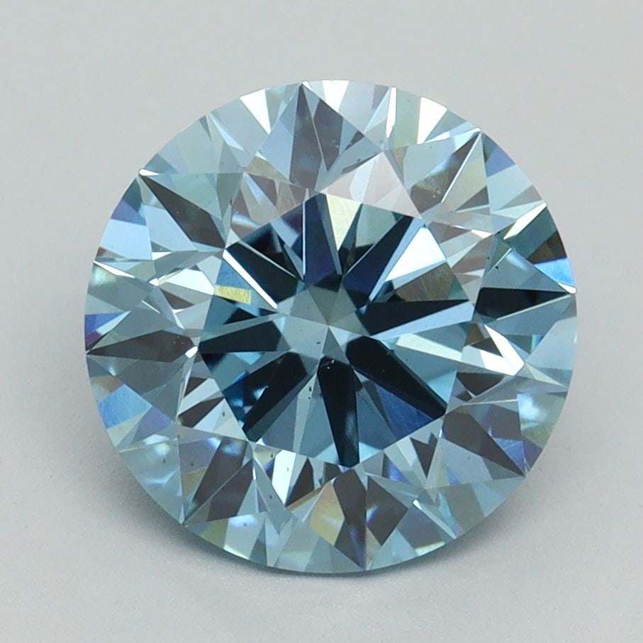 Ideal Loose Diamond - ROUND 3.08ct Fancy Vivid Blue VS2 (1 of 1)