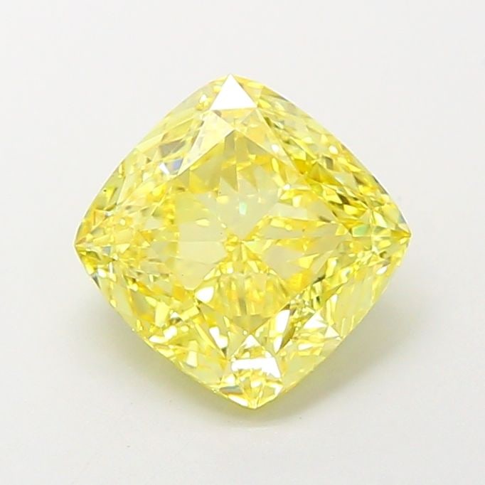 Loose Diamond - CUSHION MODIFIED 2.38ct Fancy Vivid Yellow VS2: Loose Diamond - CUSHION MODIFIED 2.38ct Fancy Vivid Yellow VS2 Source: This is a real non-mined Diamond that has been grown in a lab Shape: CUSHION MODIFIED Carats: 2.38 Color: Fancy Vivid Yellow Cert