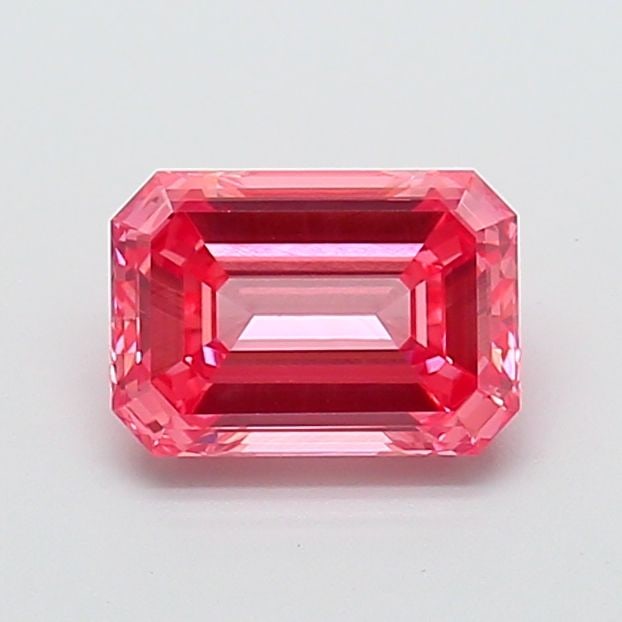 Loose Diamond - EMERALD 1.52ct Fancy Vivid Pink VS1: Loose Diamond - EMERALD 1.52ct Fancy Vivid Pink VS1 Source: This is a real non-mined Diamond that has been grown in a lab Shape: EMERALD Carats: 1.52 Color: Fancy Vivid Pink Certification: NONE