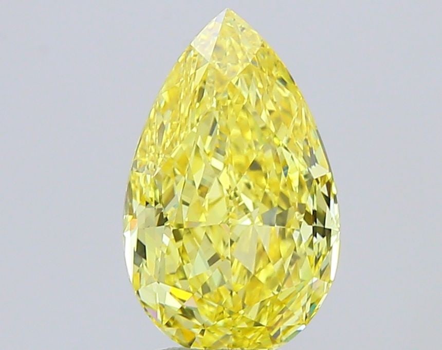 Loose Diamond - PEAR 4.03ct Fancy Intense Yellow VVS2: Loose Diamond - PEAR 4.03ct Fancy Intense Yellow VVS2 Source: This is a real non-mined Diamond that has been grown in a lab Shape: PEAR Carats: 4.03 Color: Fancy Intense Yellow Certification: IGI