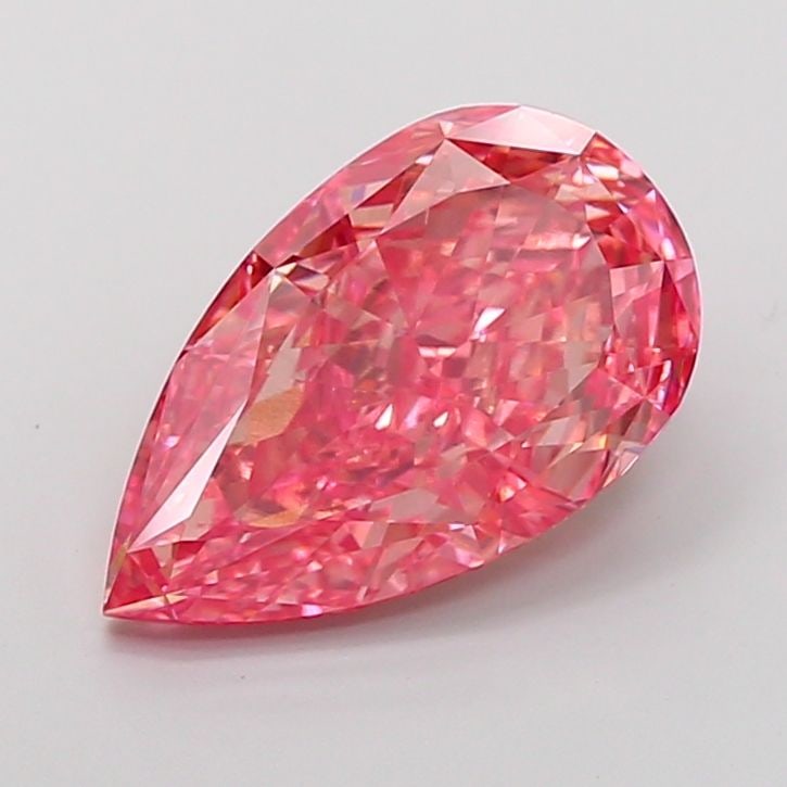 Loose Diamond - PEAR 5.01ct Fancy Vivid Orangey Pink VS1: Loose Diamond - PEAR 5.01ct Fancy Vivid Orangey Pink VS1 Source: This is a real non-mined Diamond that has been grown in a lab Shape: PEAR Carats: 5.01 Color: Fancy Vivid Orangey Pink Certification: I