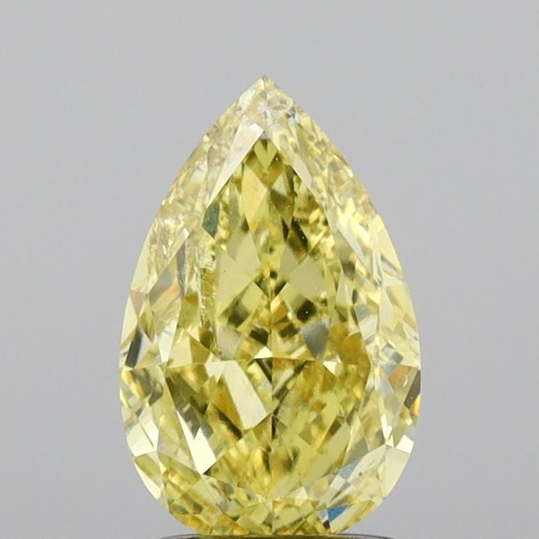 Loose Diamond - PEAR 1.51ct Fancy Intense Yellow SI2: Loose Diamond - PEAR 1.51ct Fancy Intense Yellow SI2 Source: This is a real non-mined Diamond that has been grown in a lab Shape: PEAR Carats: 1.51 Color: Fancy Intense Yellow Certification: IGI Video