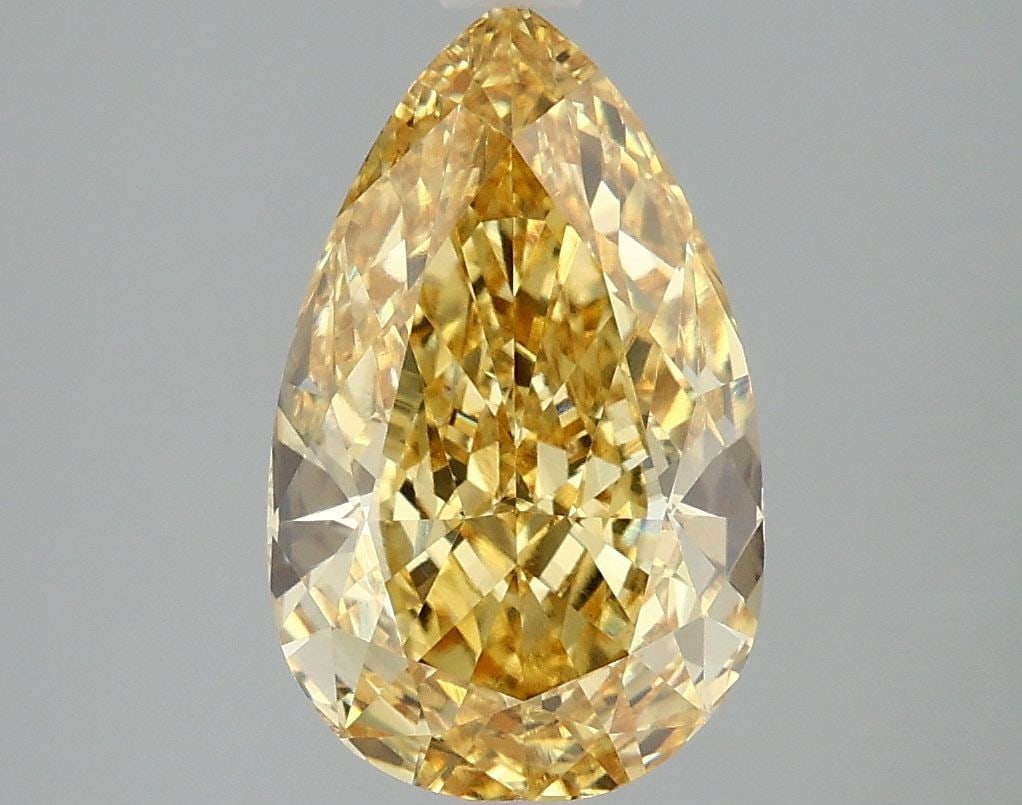 Loose Diamond - PEAR 3.07ct Fancy Intense Yellow VS1: Loose Diamond - PEAR 3.07ct Fancy Intense Yellow VS1 Source: This is a real non-mined Diamond that has been grown in a lab Shape: PEAR Carats: 3.07 Color: Fancy Intense Yellow Certification: IGI Video