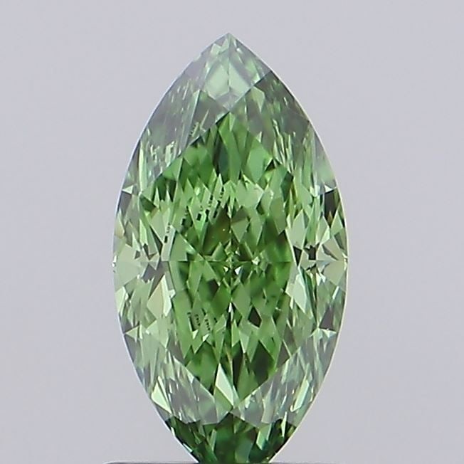 Loose Diamond - MARQUISE 1.01ct Fancy Vivid Green VS1: Loose Diamond - MARQUISE 1.01ct Fancy Vivid Green VS1 Source: This is a real non-mined Diamond that has been grown in a lab Shape: MARQUISE Carats: 1.01 Color: Fancy Vivid Green Certification: IGI