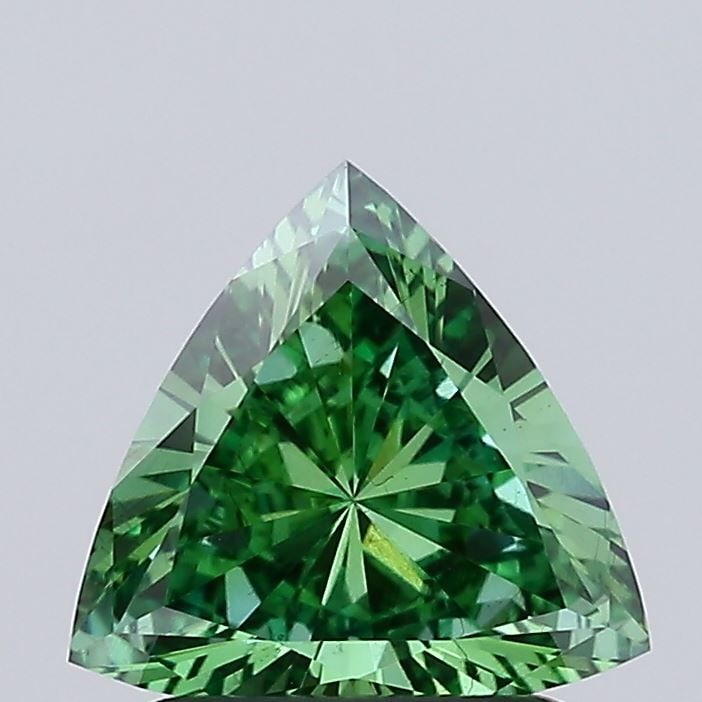 Loose Diamond - TRIANGULAR 1.05ct Fancy Vivid Green VS1: Loose Diamond - TRIANGULAR 1.05ct Fancy Vivid Green VS1 Source: This is a real non-mined Diamond that has been grown in a lab Shape: TRIANGULAR Carats: 1.05 Color: Fancy Vivid Green Certification: IGI