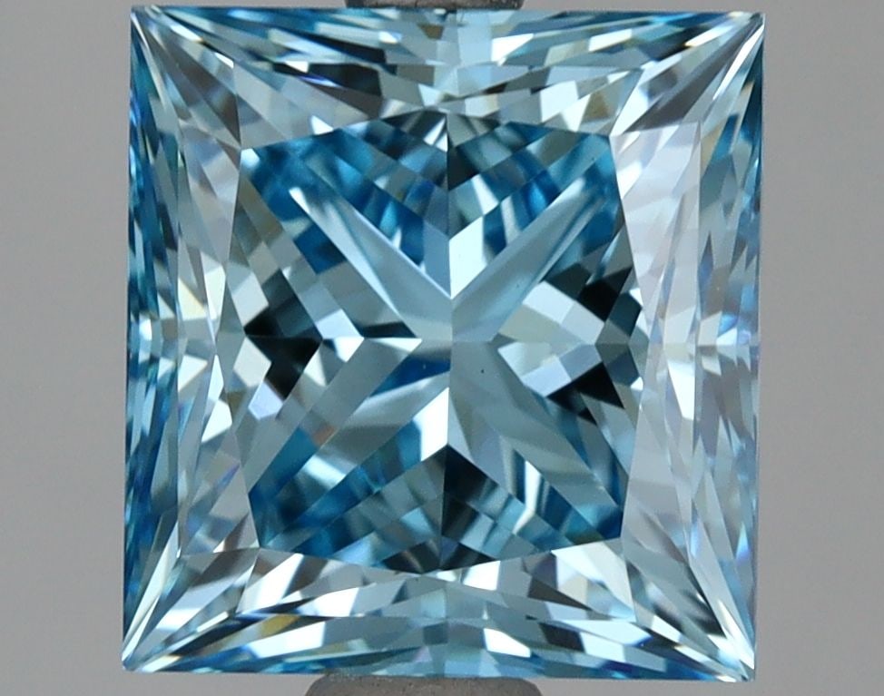 Loose Diamond - PRINCESS 3.28ct Fancy Vivid Blue VS1: Loose Diamond - PRINCESS 3.28ct Fancy Vivid Blue VS1 Source: This is a real non-mined Diamond that has been grown in a lab Shape: PRINCESS Carats: 3.28 Color: Fancy Vivid Blue Certification: IGI