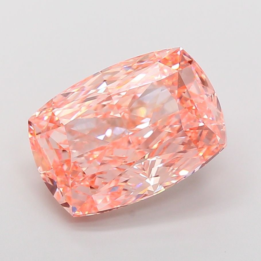 Loose Diamond - CUSHION MODIFIED 9.11ct Fancy Vivid Orangey Pink VVS2: Loose Diamond - CUSHION MODIFIED 9.11ct Fancy Vivid Orangey Pink VVS2 Source: This is a real non-mined Diamond that has been grown in a lab Shape: CUSHION MODIFIED Carats: 9.11 Color: Fancy Vivid Oran