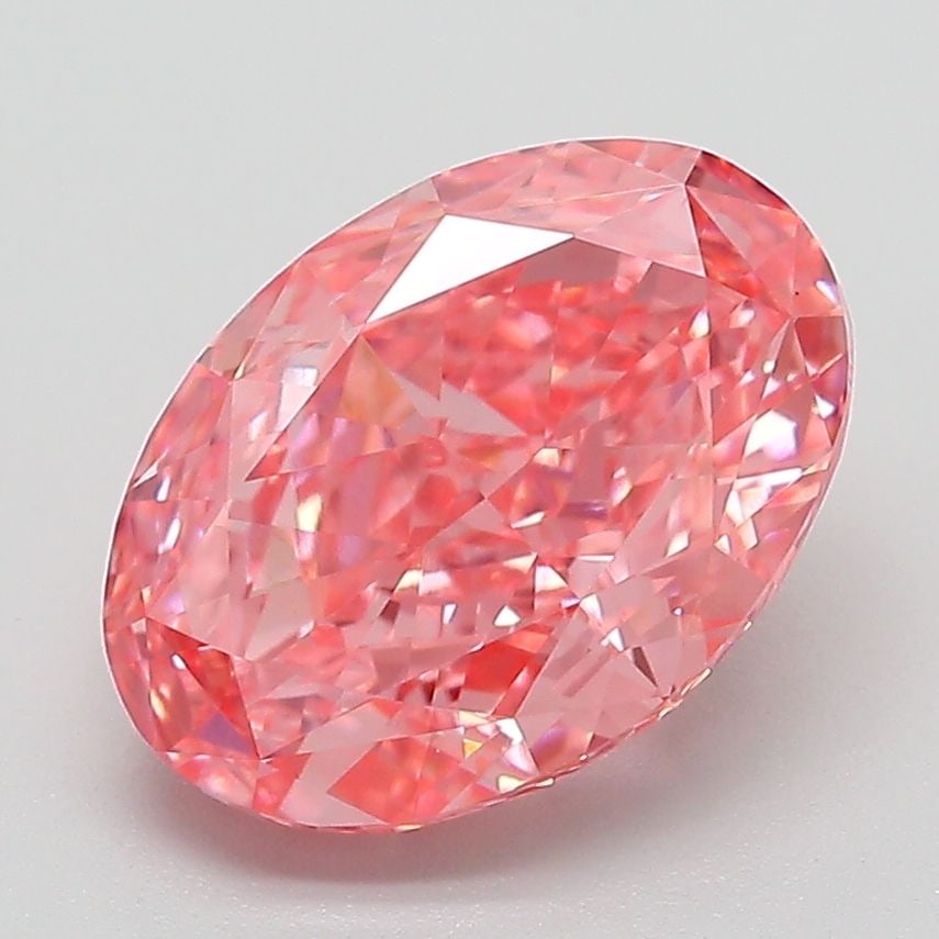 Loose Diamond - OVAL 3.16ct Fancy Vivid Pink VVS2: Loose Diamond - OVAL 3.16ct Fancy Vivid Pink VVS2 Source: This is a real non-mined Diamond that has been grown in a lab Shape: OVAL Carats: 3.16 Color: Fancy Vivid Pink Certification: IGI Additional i