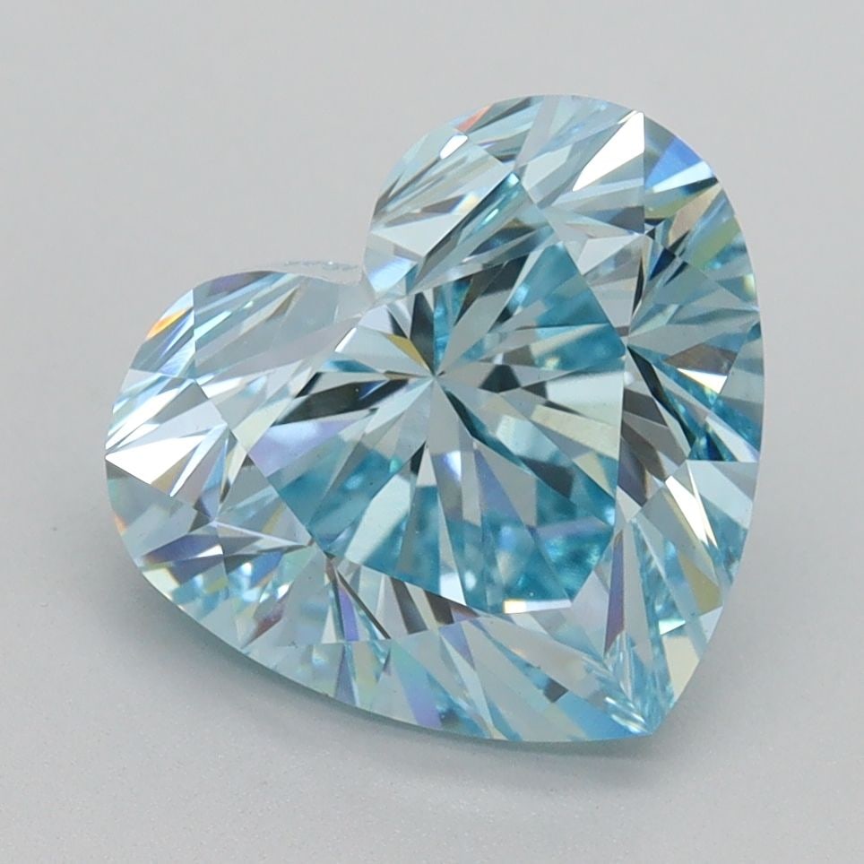 Loose Diamond - HEART 3.51ct Fancy Intense Greenish Blue VS1: Loose Diamond - HEART 3.51ct Fancy Intense Greenish Blue VS1 Source: This is a real non-mined Diamond that has been grown in a lab Shape: HEART Carats: 3.51 Color: Fancy Intense Greenish Blue