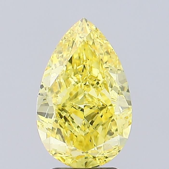 Loose Diamond - PEAR 2.71ct Fancy Vivid Yellow VS2: Loose Diamond - PEAR 2.71ct Fancy Vivid Yellow VS2 Source: This is a real non-mined Diamond that has been grown in a lab Shape: PEAR Carats: 2.71 Color: Fancy Vivid Yellow Certification: IGI Video: