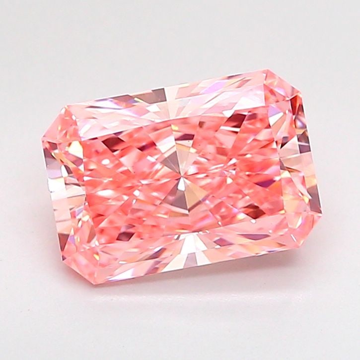 Loose Diamond - RADIANT 1.96ct Fancy Vivid Pink VS1: Loose Diamond - RADIANT 1.96ct Fancy Vivid Pink VS1 Source: This is a real non-mined Diamond that has been grown in a lab Shape: RADIANT Carats: 1.96 Color: Fancy Vivid Pink Certification: IGI Video: