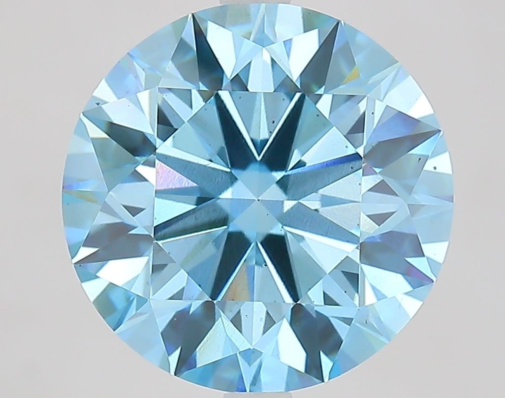 Ideal Loose Diamond - ROUND 6.38ct Fancy Vivid Blue VS2: Ideal Loose Diamond - ROUND 6.38ct Fancy Vivid Blue VS2 Source: This is a real non-mined Diamond that has been grown in a lab Shape: ROUND Carats: 6.38 Color: Fancy Vivid Blue Certification: IGI Video