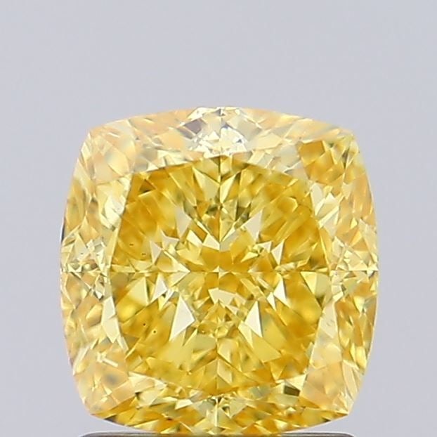 Loose Diamond - CUSHION MODIFIED 2.01ct Fancy Intense Yellow VS1: Loose Diamond - CUSHION MODIFIED 2.01ct Fancy Intense Yellow VS1 Source: This is a real non-mined Diamond that has been grown in a lab Shape: CUSHION MODIFIED Carats: 2.01 Color: Fancy Intense Yellow 