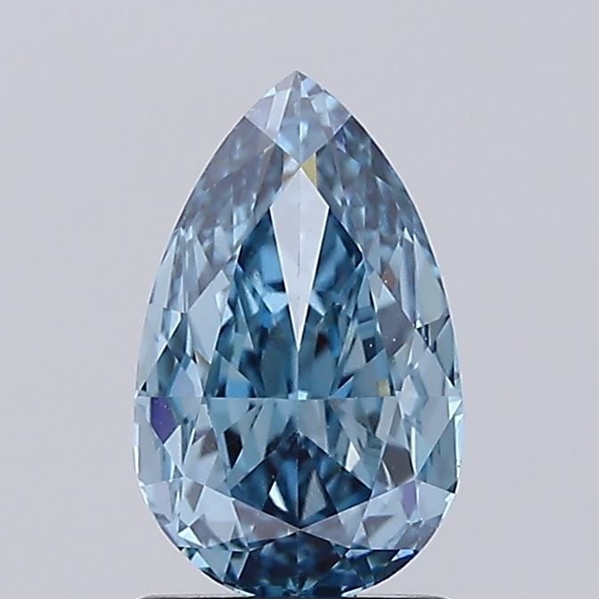 Loose Diamond - PEAR 1.57ct Fancy Vivid Blue VVS2: Loose Diamond - PEAR 1.57ct Fancy Vivid Blue VVS2 Source: This is a real non-mined Diamond that has been grown in a lab Shape: PEAR Carats: 1.57 Color: Fancy Vivid Blue Certification: IGI Video: