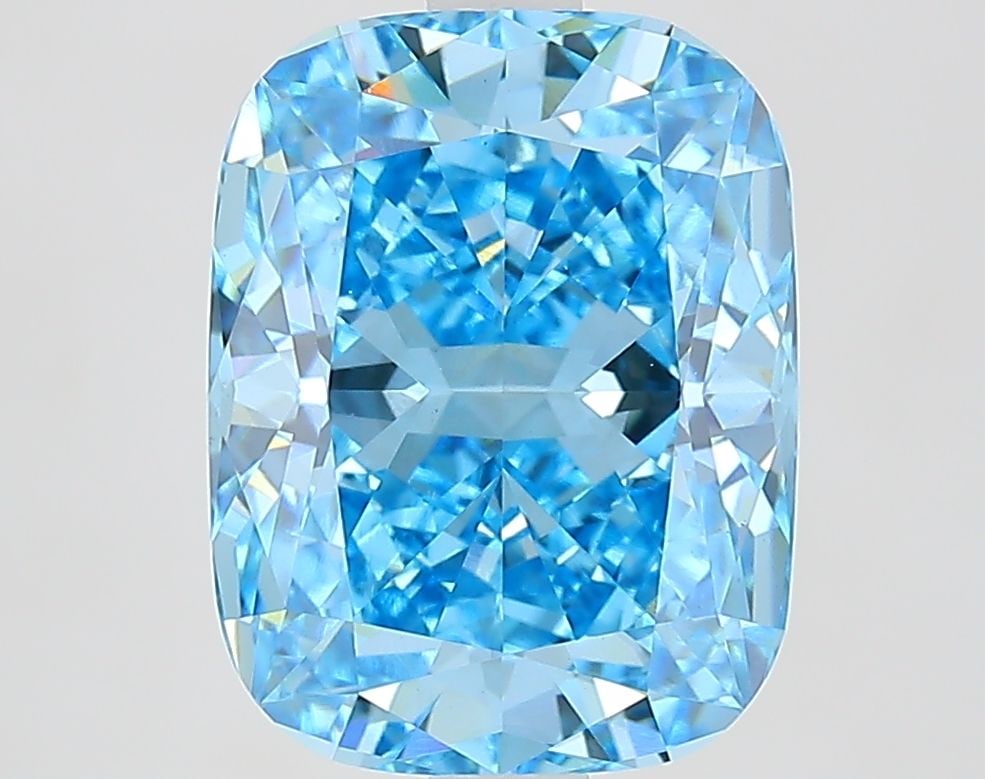 Loose Diamond - CUSHION MODIFIED 4.02ct Fancy Vivid Blue VVS2: Loose Diamond - CUSHION MODIFIED 4.02ct Fancy Vivid Blue VVS2 Source: This is a real non-mined Diamond that has been grown in a lab Shape: CUSHION MODIFIED Carats: 4.02 Color: Fancy Vivid Blue