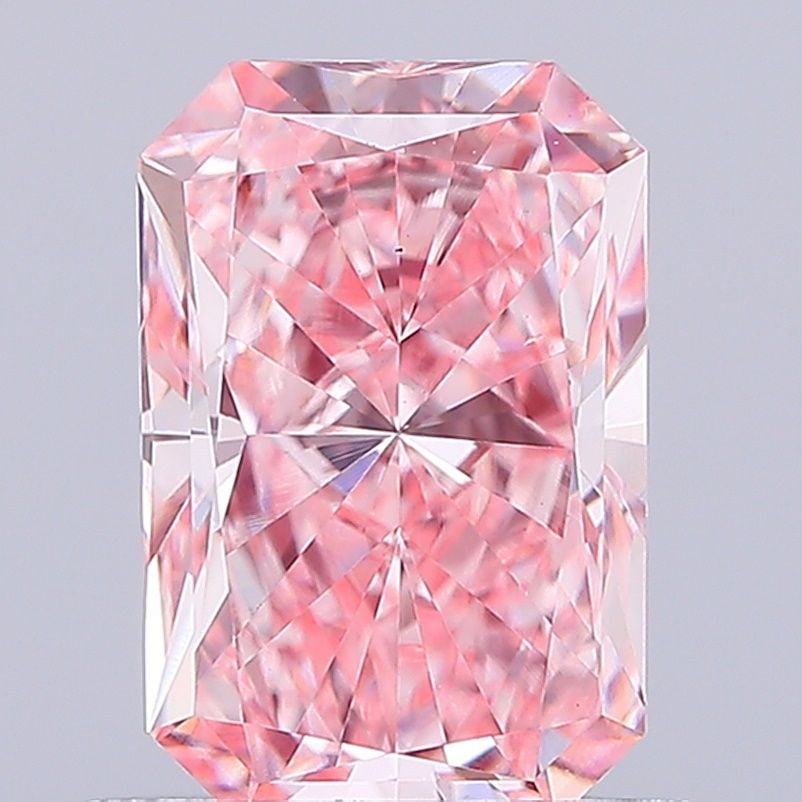 Loose Diamond - RADIANT 0.89ct Fancy Vivid Pink VS1: Loose Diamond - RADIANT 0.89ct Fancy Vivid Pink VS1 Source: This is a real non-mined Diamond that has been grown in a lab Shape: RADIANT Carats: 0.89 Color: Fancy Vivid Pink Certification: IGI Video: