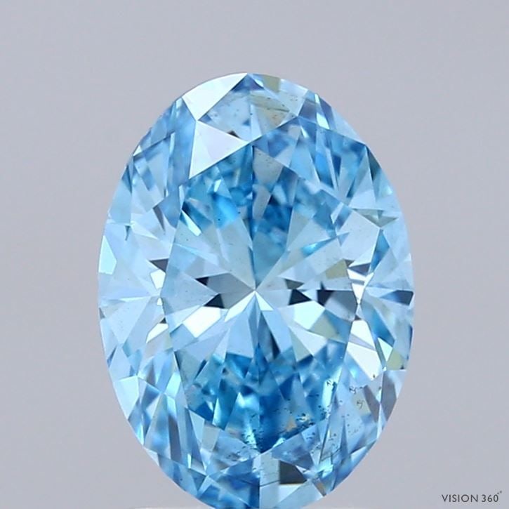 Loose Diamond - OVAL 2.0ct Fancy Vivid Blue SI1: Loose Diamond - OVAL 2.0ct Fancy Vivid Blue SI1 Source: This is a real non-mined Diamond that has been grown in a lab Shape: OVAL Carats: 2.0 Color: Fancy Vivid Blue Certification: IGI Additional