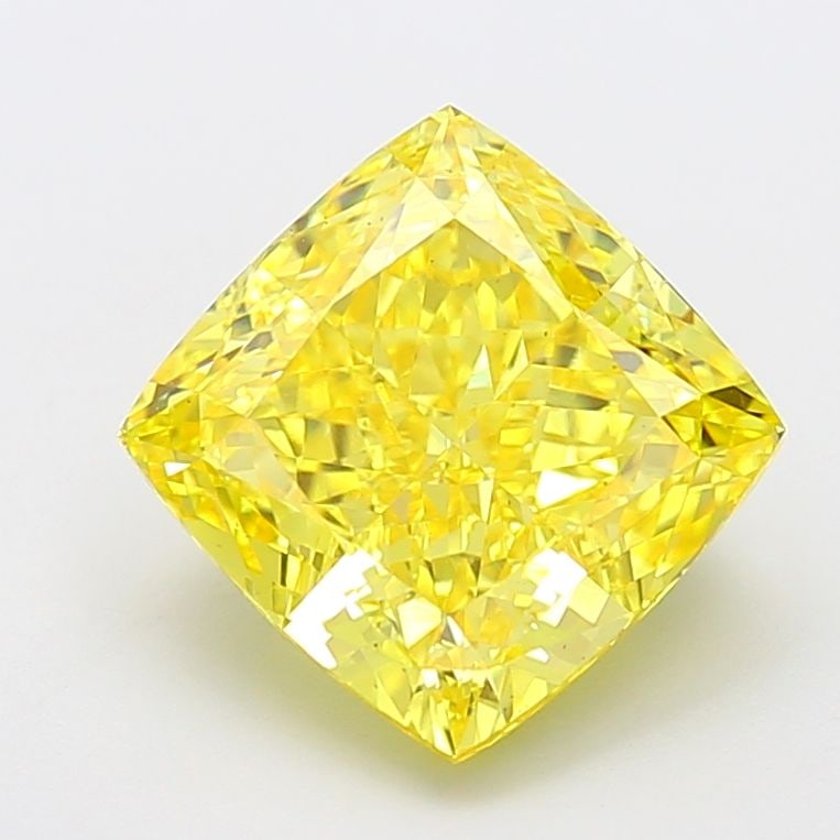 Loose Diamond - CUSHION MODIFIED 6.0ct Fancy Vivid Yellow VS1: Loose Diamond - CUSHION MODIFIED 6.0ct Fancy Vivid Yellow VS1 Source: This is a real non-mined Diamond that has been grown in a lab Shape: CUSHION MODIFIED Carats: 6.0 Color: Fancy Vivid Yellow Certif