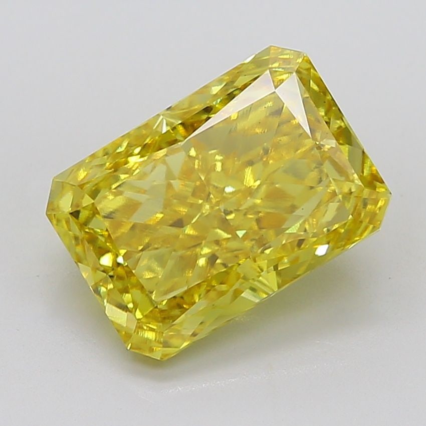 Loose Diamond - RADIANT 8.44ct Fancy Vivid Yellow VS2: Loose Diamond - RADIANT 8.44ct Fancy Vivid Yellow VS2 Source: This is a real non-mined Diamond that has been grown in a lab Shape: RADIANT Carats: 8.44 Color: Fancy Vivid Yellow Certification: IGI Vid