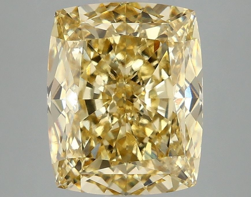 Loose Diamond - CUSHION MODIFIED 4.1ct Fancy Intense Yellow VS1: Loose Diamond - CUSHION MODIFIED 4.1ct Fancy Intense Yellow VS1 Source: This is a real non-mined Diamond that has been grown in a lab Shape: CUSHION MODIFIED Carats: 4.1 Color: Fancy Intense Yellow Ce