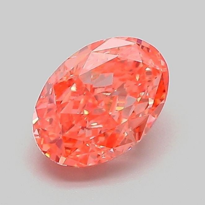 Loose Diamond - OVAL 1.04ct Fancy Vivid Orangey Pink VVS2: Loose Diamond - OVAL 1.04ct Fancy Vivid Orangey Pink VVS2 Source: This is a real non-mined Diamond that has been grown in a lab Shape: OVAL Carats: 1.04 Color: Fancy Vivid Orangey Pink Certification: 