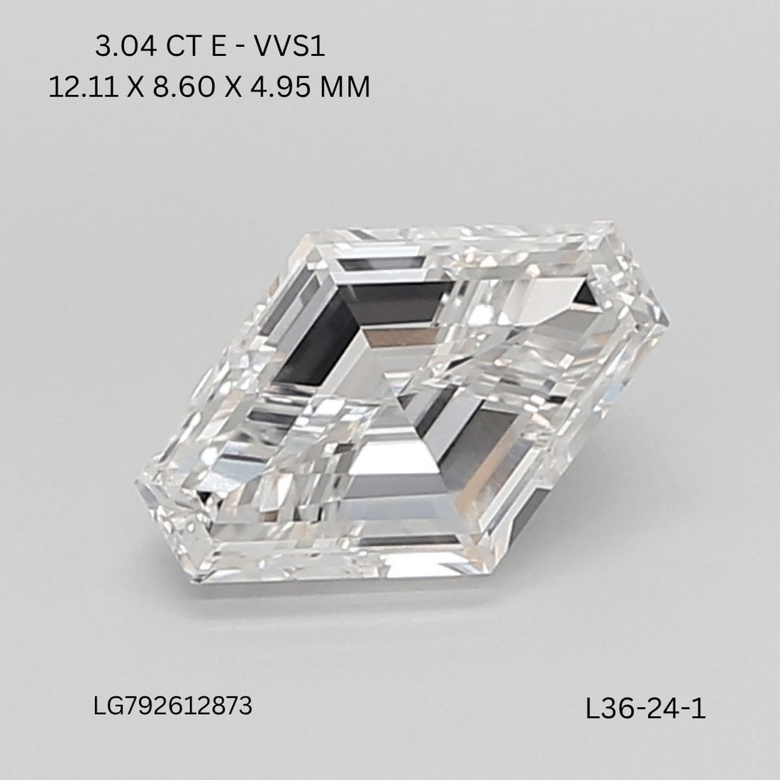 Loose Diamond - LOZENGE 3.04ct E VVS1 (1 of 1)