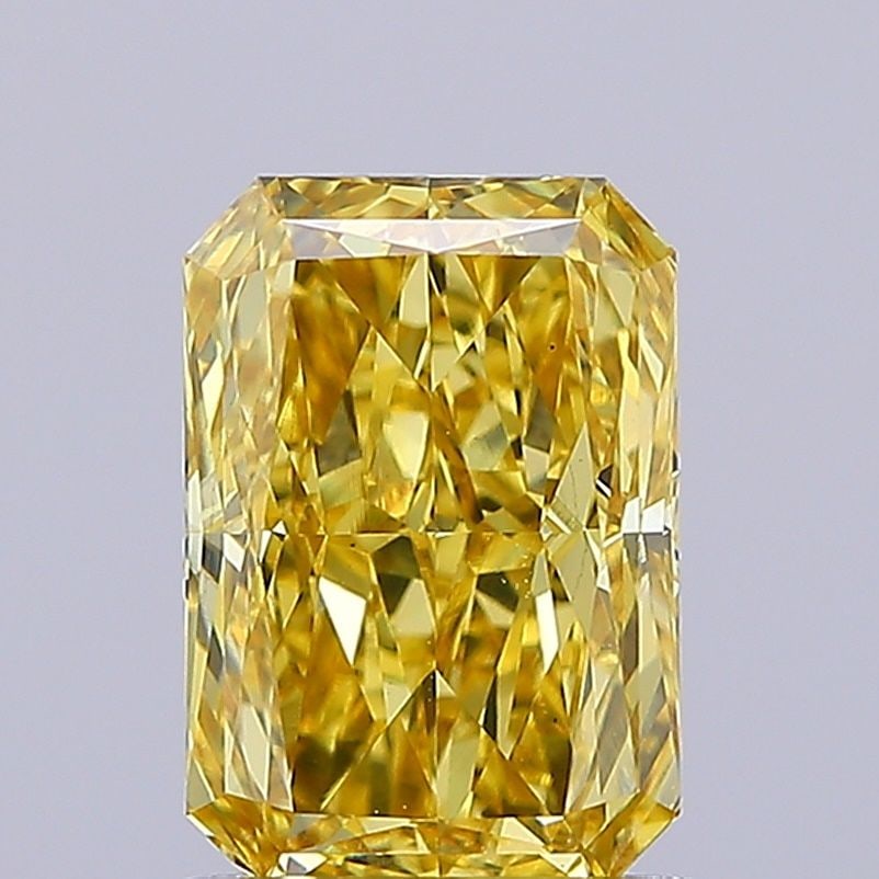 Loose Diamond - RADIANT 1.57ct Fancy Vivid Yellow VS1: Loose Diamond - RADIANT 1.57ct Fancy Vivid Yellow VS1 Source: This is a real non-mined Diamond that has been grown in a lab Shape: RADIANT Carats: 1.57 Color: Fancy Vivid Yellow Certification: IGI Vid