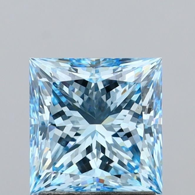 Loose Diamond - PRINCESS 2.1ct Fancy Vivid Blue VVS2: Loose Diamond - PRINCESS 2.1ct Fancy Vivid Blue VVS2 Source: This is a real non-mined Diamond that has been grown in a lab Shape: PRINCESS Carats: 2.1 Color: Fancy Vivid Blue Certification: IGI Video: